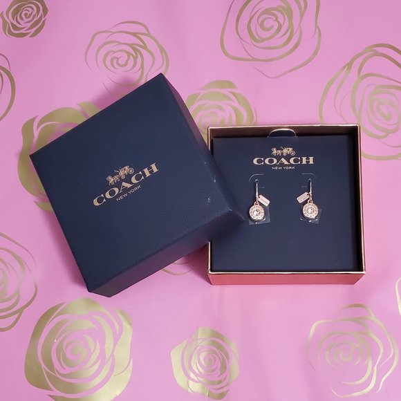 Coach Open Circle Stone Earring On Wire - Picture 1 of 8